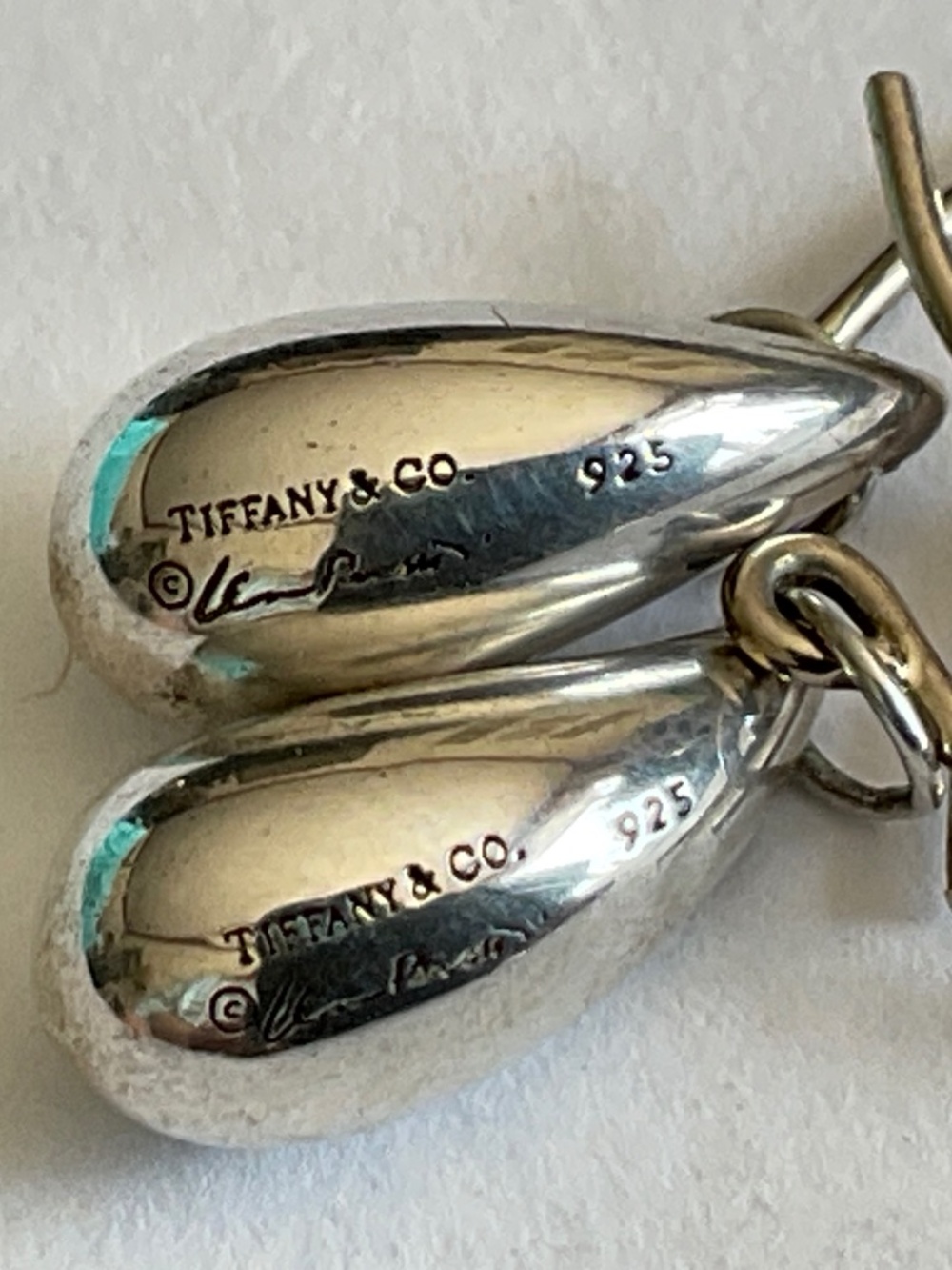 Tiffany & Co. Sterling Silver Teardrop Dangle Earrings - Picture 4 of 6